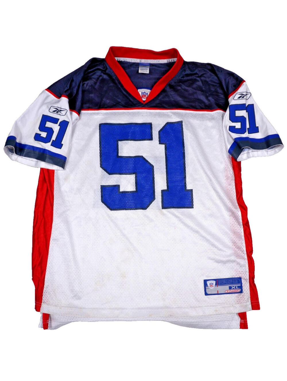 Vintage Reebok Buffalo Bills Jersey XL Mens Takeo Spikes #51 White Blue